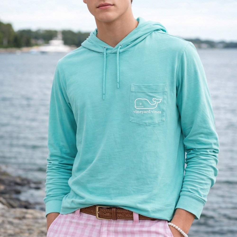 Men’s Blue Vineyard Vines Long Sleeve Shirt Hoodie Size: XS